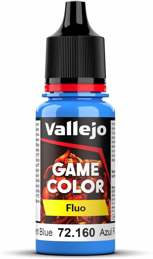 Vallejo - Game Color | Fluorescent Blue Paint | Perfect for Airbrushing and Great Adhesion to Figurines and Scale Models | 17 ml (0,58 fl.oz.)