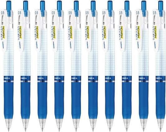 ZEBRA Sarasa Markon B-JJ77-BL Gel Ballpoint Pen, 0.5, Blue, 10 Pieces