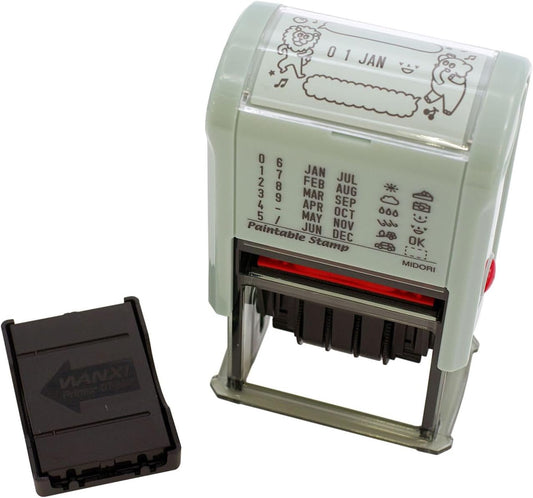 DESIGNPHIL 35457006 Midori, Rotating Stamp, Date, Animal Wipe Pattern