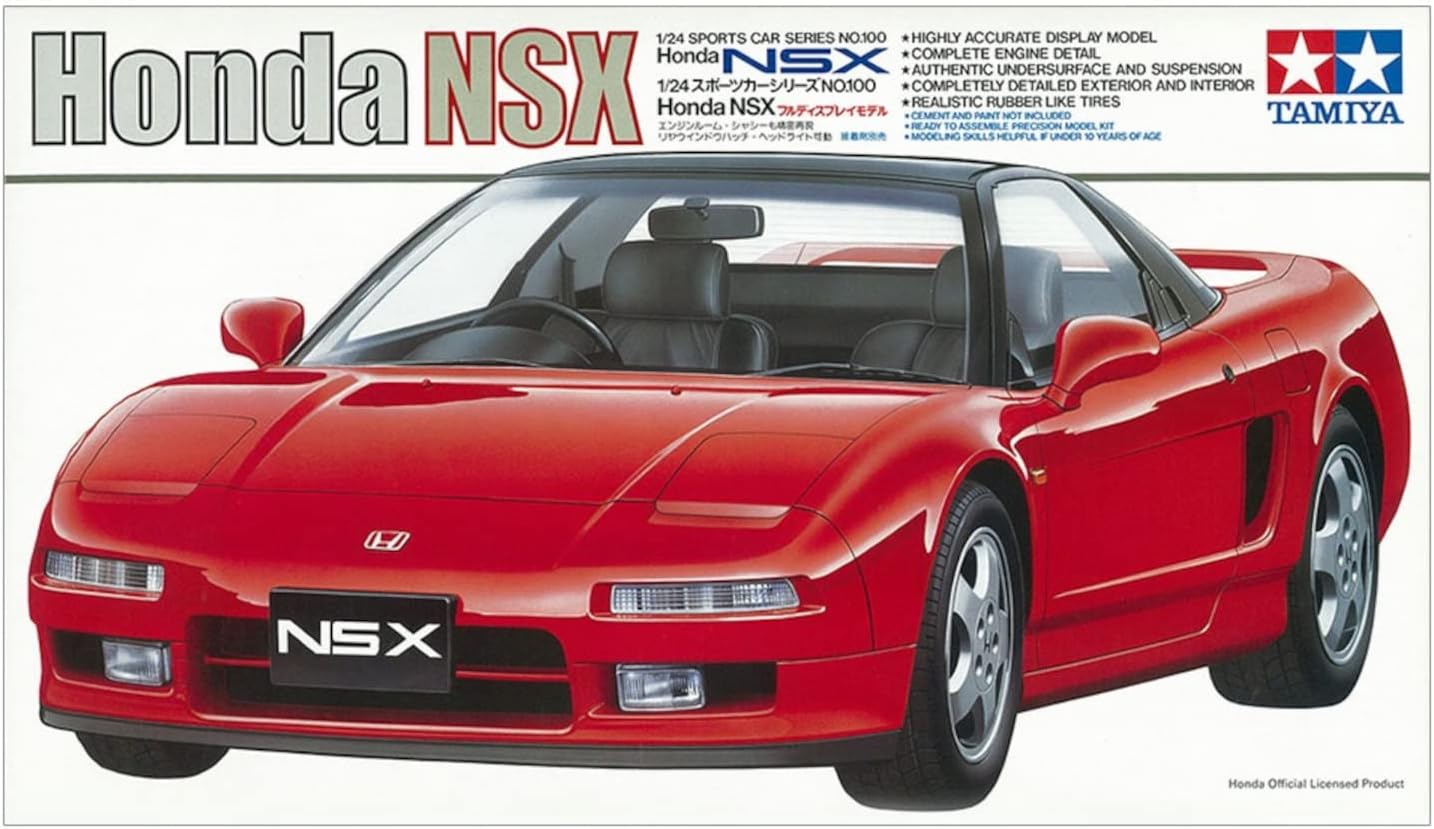 Tamiya TAM24100 1:24 Honda NSX Scale Model Kit – unassembled car model with realistic details