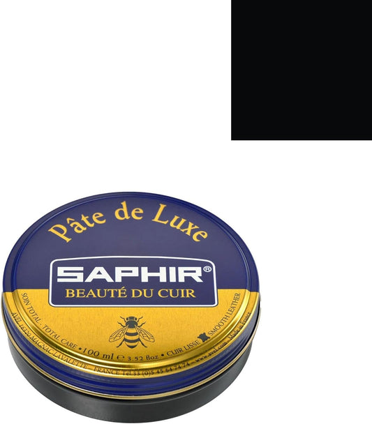 Saphir Shoe Polish Pate de Luxe 50ml Tin - Made in France - Black