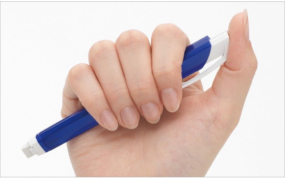 Pentel Stick Type Knock Eraser, Metal Blue (XZE15-MC)