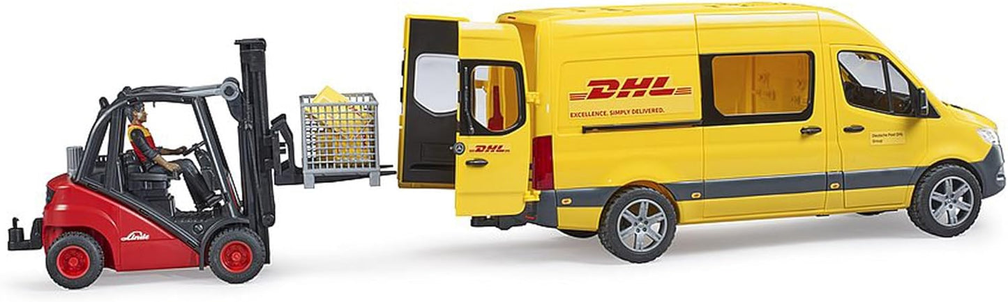 Bruder 02671 MB Sprinter Delivery Van with Driver Figure, Pallet Cage and Packages