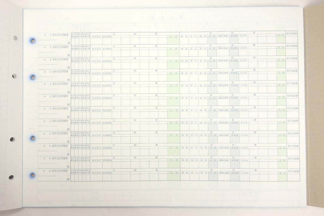 Kokuyo paper-house payroll B4 horizontal 4 hole 20 pairs thin-123N (japan import)