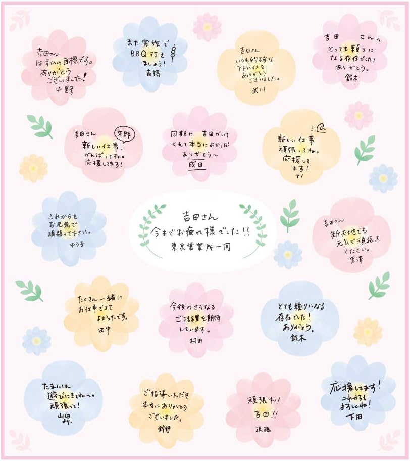 Midori 33244006 Colored Paper with Stickers, Floral Pattern