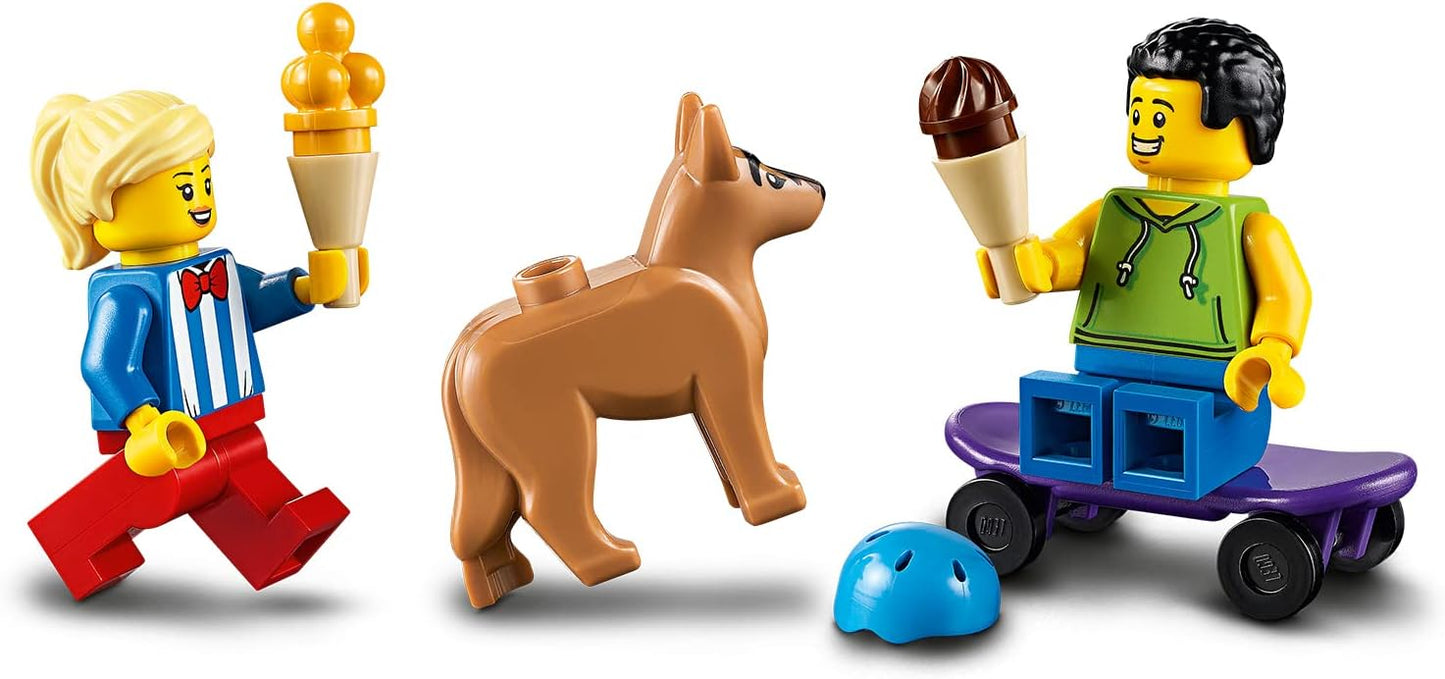 Lego City Ice-Cream Van 60253 Playset, Featuring an Ice-Cream Van, Ice-Cream Lady and Skateboarder Minifigures, and a Cute Dog Figure; Great Gift for Kids (200 Pieces)