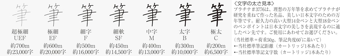 PLATINUM Fountain Pen # 3776 Century Chartres Blue MediumPNB-10000#51-3 (Japan Import)