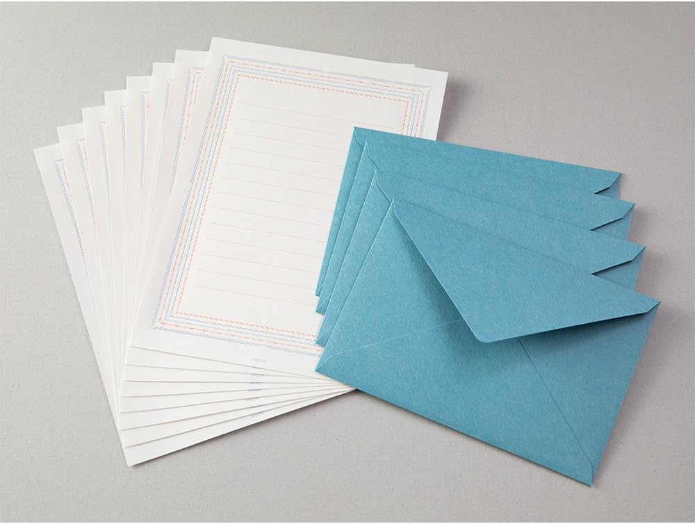 Midori 86463006 Letter Set, Typography, Frame Pattern, Blue