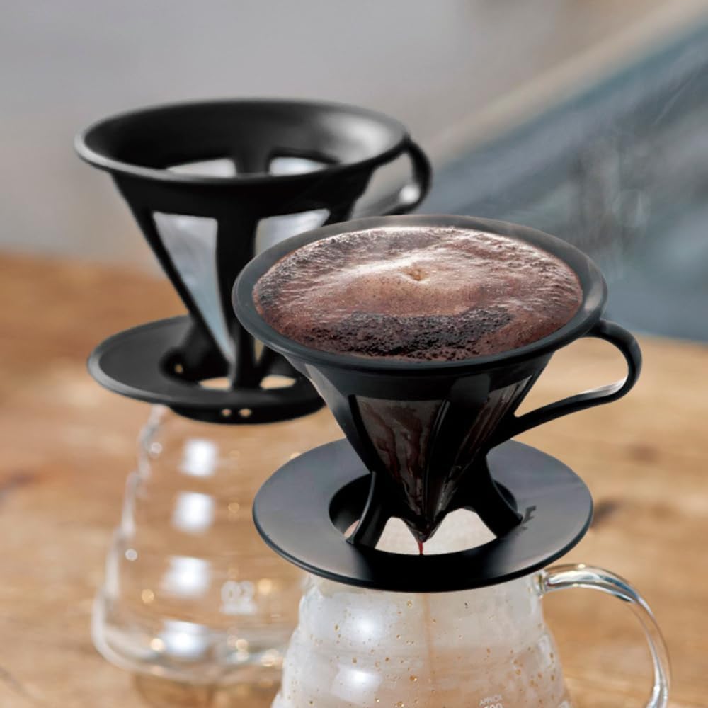 Hario "Cafeor" Mesh Coffee Dripper, Size 02, Black