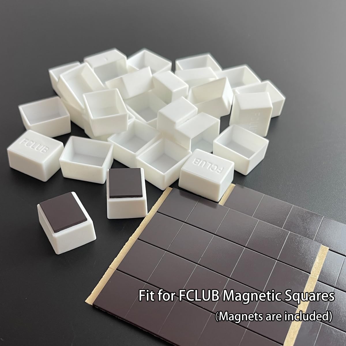 Watercolor Palette Paint Tin Case with 40pcs White Plastic Empty Watercolor Half Pans Carrying Magnetic Squares- Artists Paint Palette for DIY Watercolor Travel Palette