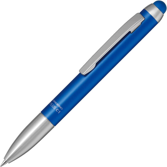 ZEBRA Stylus C1 Luxury Aluminum Shaft, Capacitive Type Stylus with Twist Ballpoint Pen, Blue (P-ATC1-BL)