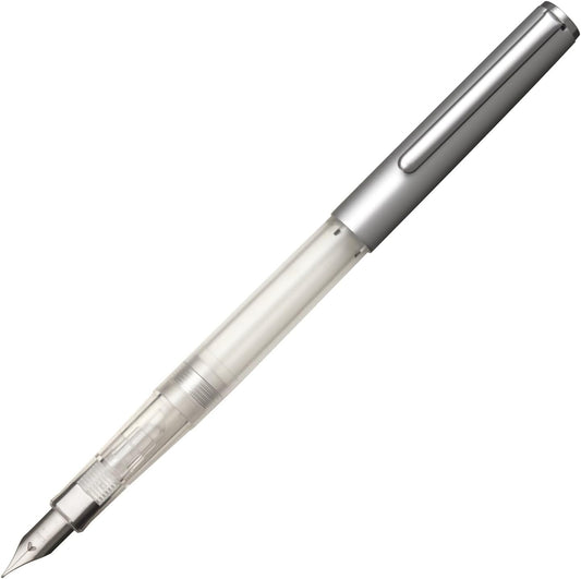 Sailor HighAce Neo Clear Beginners Fountain Pen, Steel Nib, Fine, Silver Body (11-0119-219)