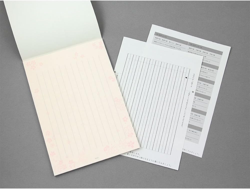 Midori 20517006 Stationery for Writing Beautiful Letters, Narrow Ruled, Floral Pattern