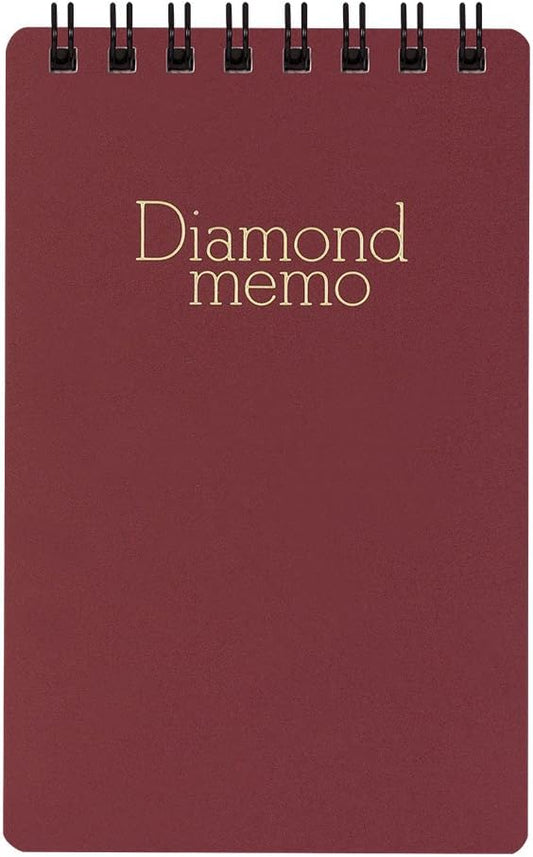 Midori Diamond Memo Pad - Medium 3" x 4.7" - Lined - 40 Sheets - Red