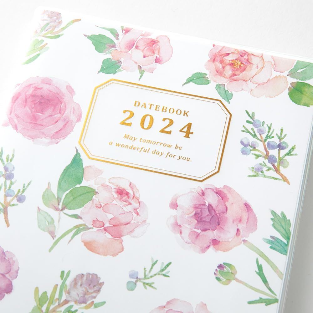 Midori Pocket Diary 22251006 Weekly Planner, 2024, A6, Clover Pattern, Starts January 2024 (country thyme floral)