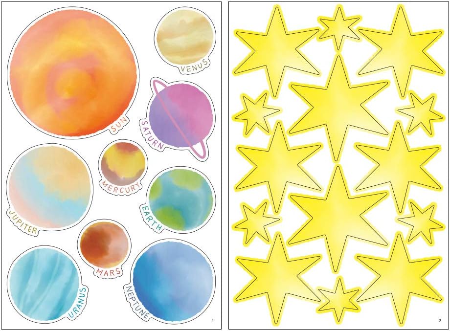 Design Fill 84280006 Midori Sticker, Wall Sticker, Anti-Static, Star Pattern