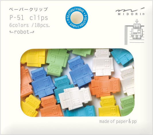 Midori Paper Clips, Robot, 18 Pieces (43322006)