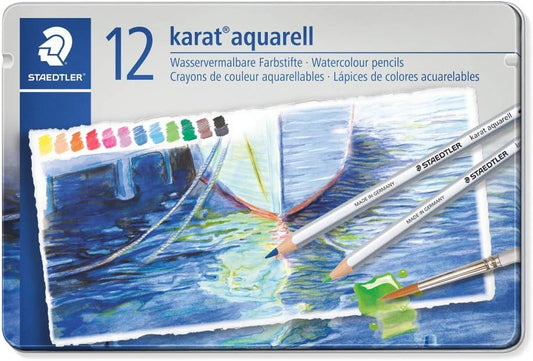 Staedtler 125 M12 Colored Pencils, 12 Colors, Watercolor Pencils, Karat Aquerel