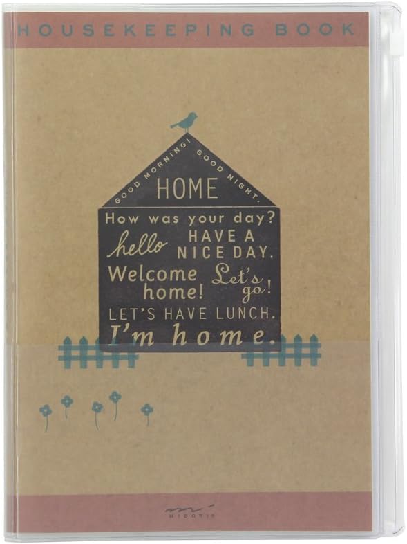 DESIGNPHIL Midori 12853006 Household Account Book, A5 Monthly Working Futari Family Print
