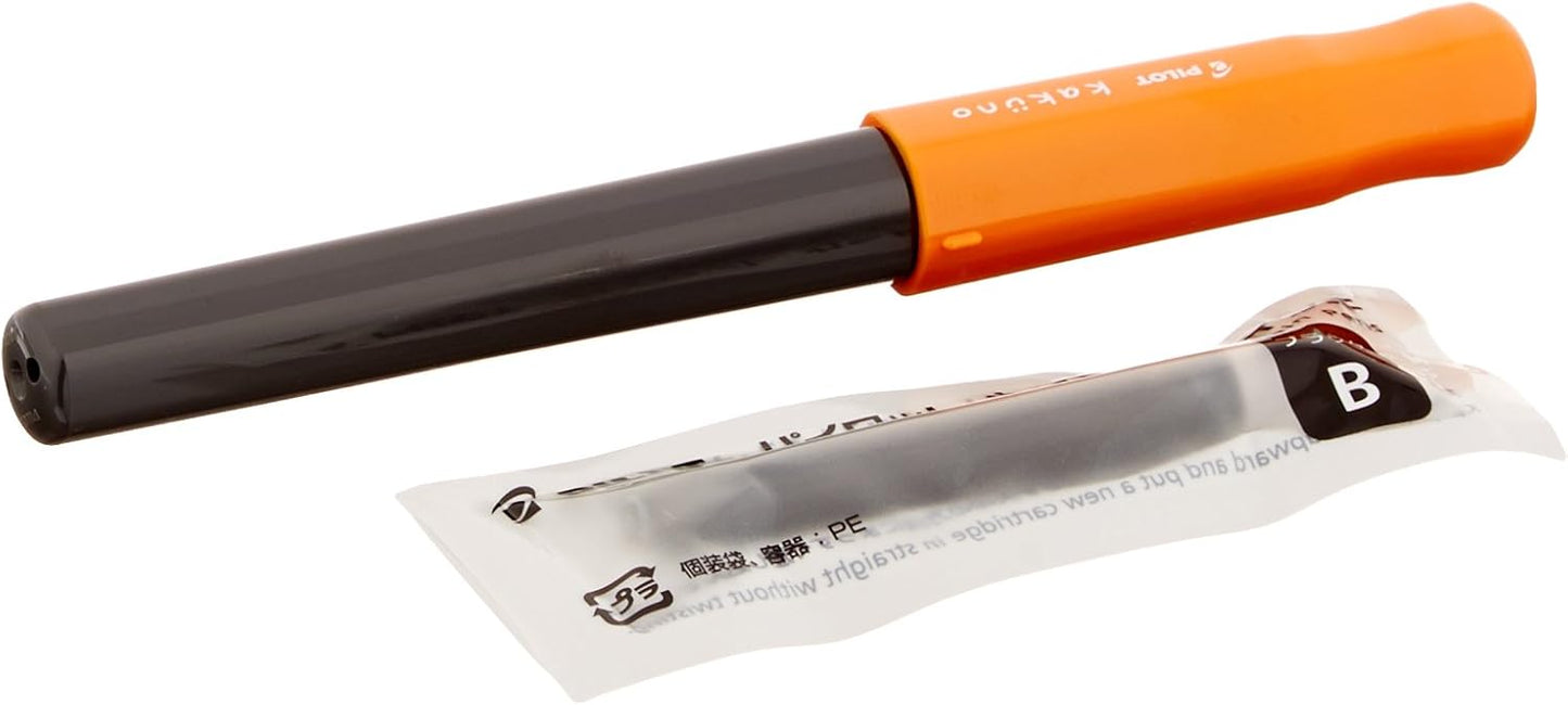 PILOT Kakuno Fountain Pen of Biginners, Fine Nib, Orenge Body (FKA-1SR-OF)