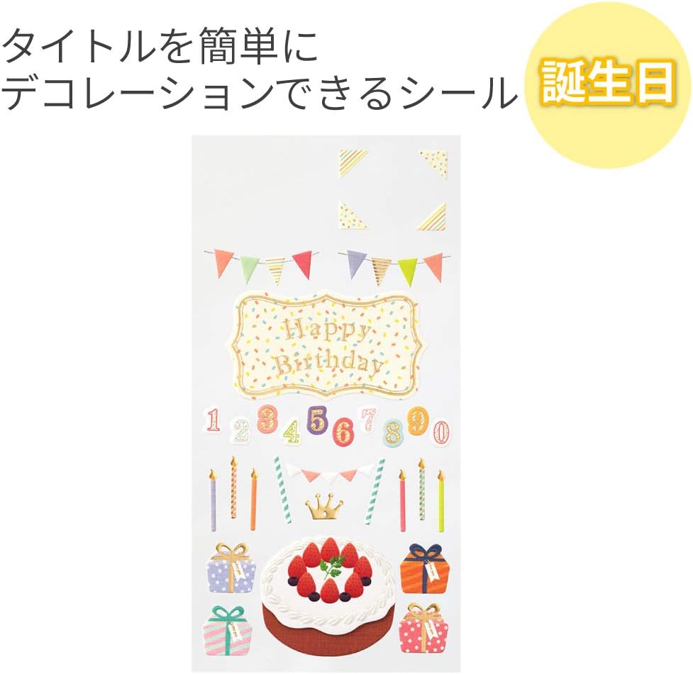 Midori 82359006 Stickers, 2359 PCM Title, Birthday Pattern
