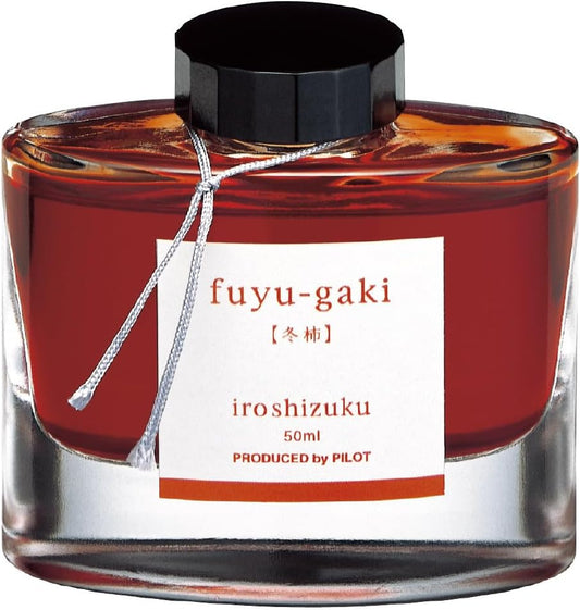 PILOT Iroshizuku Fountain Pen Ink - 50 ml Bottle - Fuyu-gaki Persimmon (Vermilion Red Orange) (Japan Import)