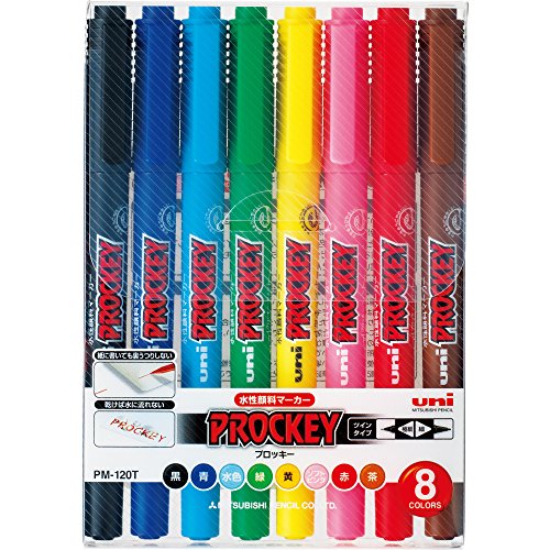 Mitsubishi Pencil PM120T8CN Proky Twin Rollerball Pen, Extra Fine Point, 8 Colors