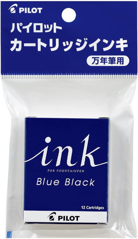 PILOT Fountain Pen Refil Cartridge, Blue Black Ink, Pack of 12 (P-IRF-12S-BB)