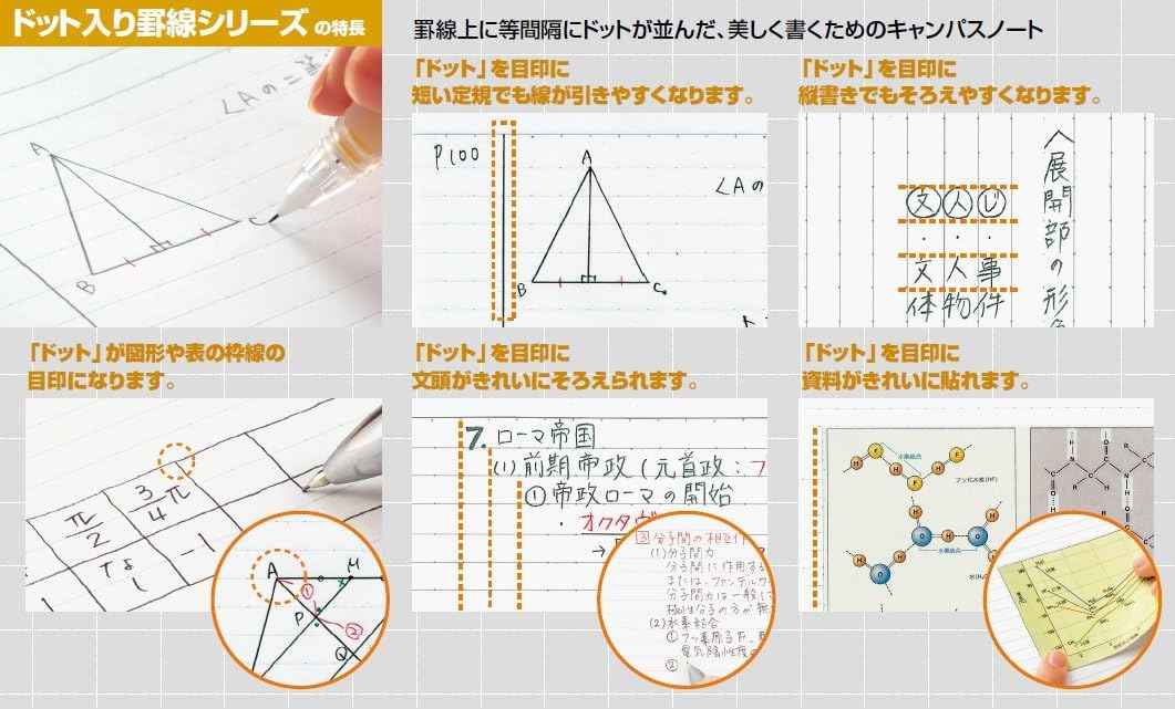 Kokuyo Campus Notes dot-filled borders A5 A ruled 30 sheets Bruno -103ATN