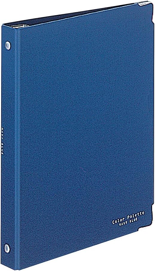 Kokuyo Color Palette Metal Round Ring Binder, A5-S, 20 Holes, Up to 100 Sheets, 5 Colorful Tab Dividers, Middle Vertical Type, Navy Blue, Japan Import (RU-105-2)