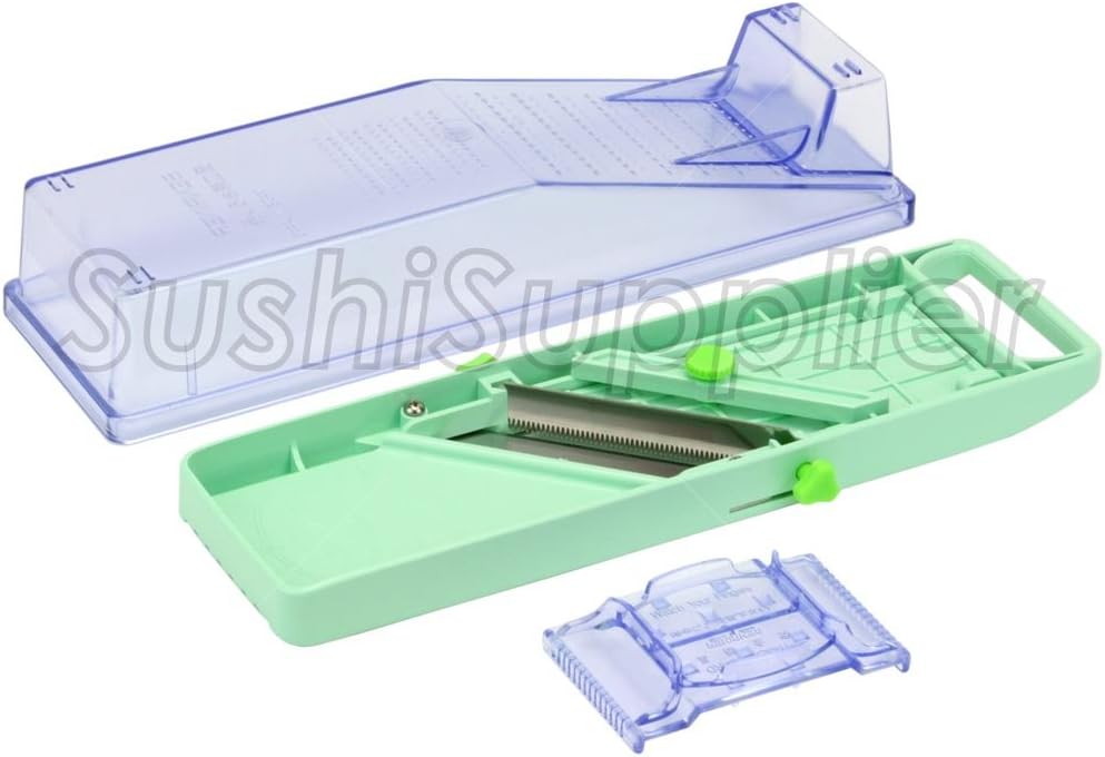Benriner Mandoline Slicer with Collection Tray and 4 Blades, Japanese Stainless Steel, BPA Free