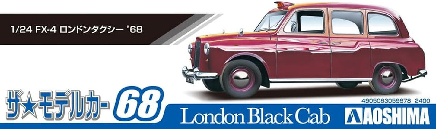 Aoshima Bunka Kyozai The Model Car Series FX-4 No.68 1968 London Taxi 1/24 Scale Plastic Model