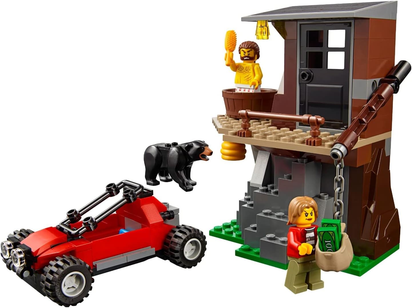 City Police Mountain Arrest Building Set, Buggy & Helicopter Toy, Police Toys for Kids