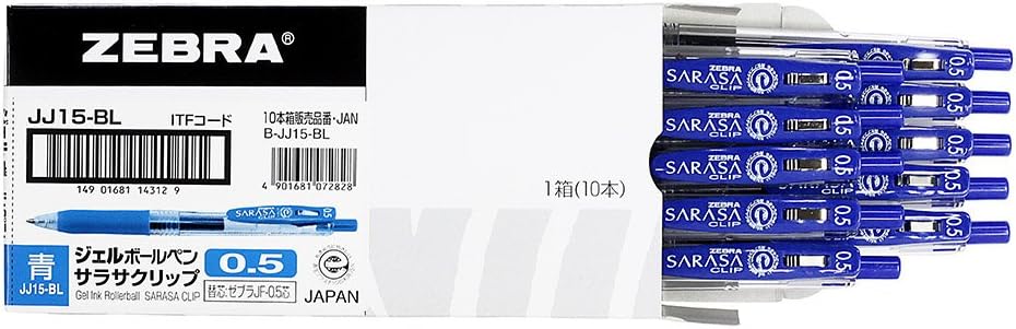 ZEBRA Sarasa Clip Pen 0.5 mm, Blue (JJ15-BL)