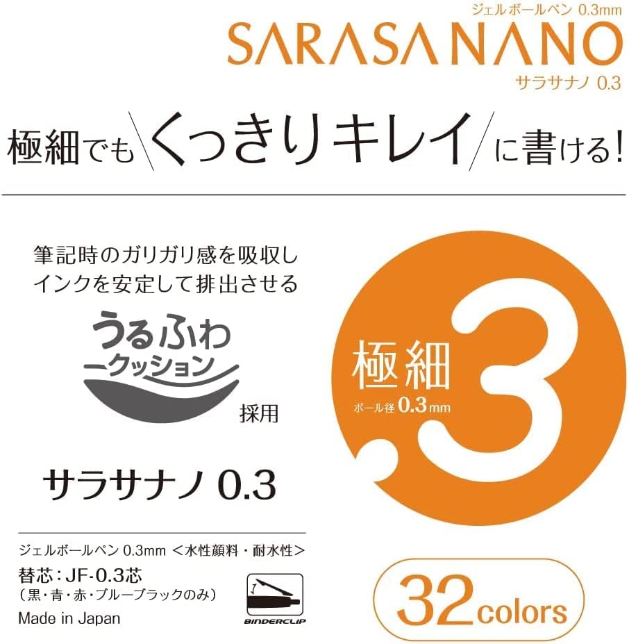 ZEBRA JJH72-GR4C-AZ Gel Ballpoint Pen Sarasa Nano 0.3mm Gray Type 4 Color Set
