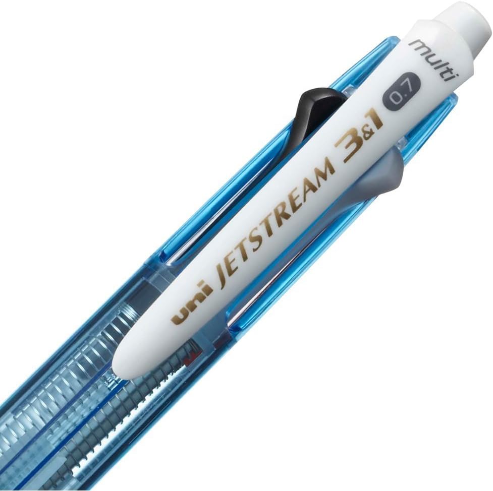 Mitsubishi Pencil MSXE4600071P8 Jetstream 3&1 Multi-Functional Pen, 0.7, Light Blue, Pack