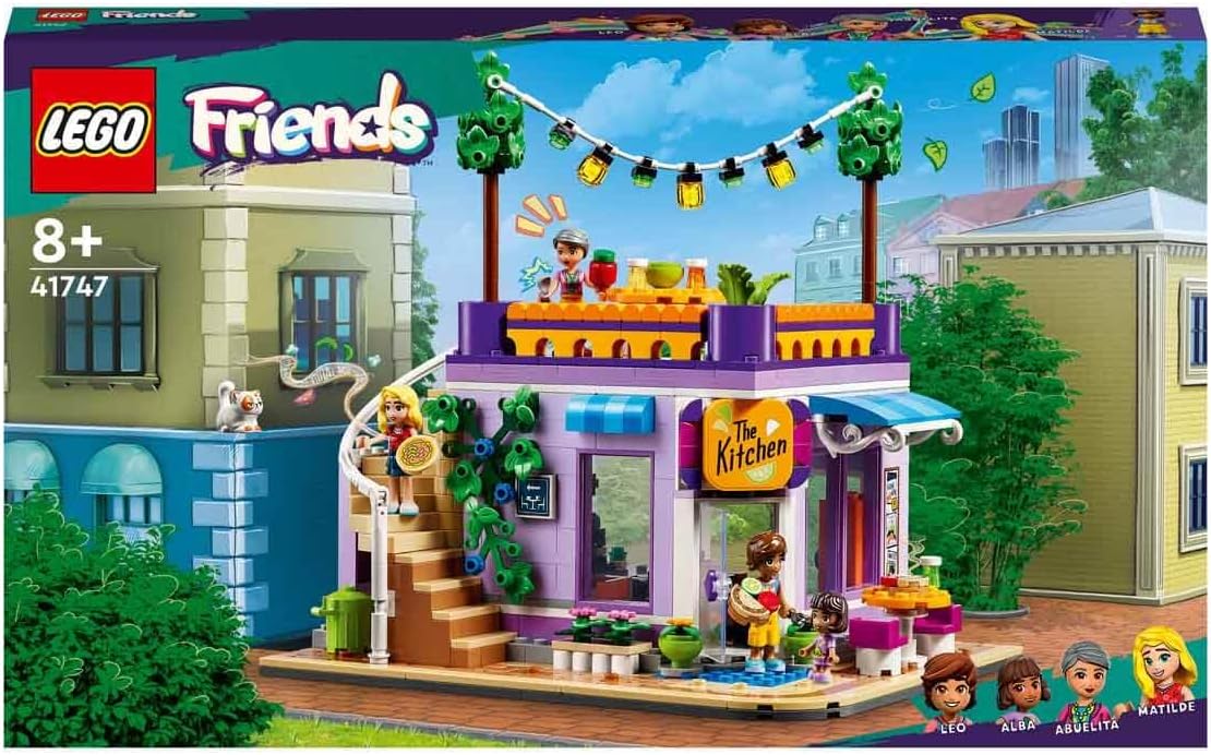 LEGO 41747 Friends Heartlake City Collective Kitchen Toy with Home Accessories, 3 Mini Dolls Plus Churro the Cat Figurine, Combine with the Collective Center (41748)