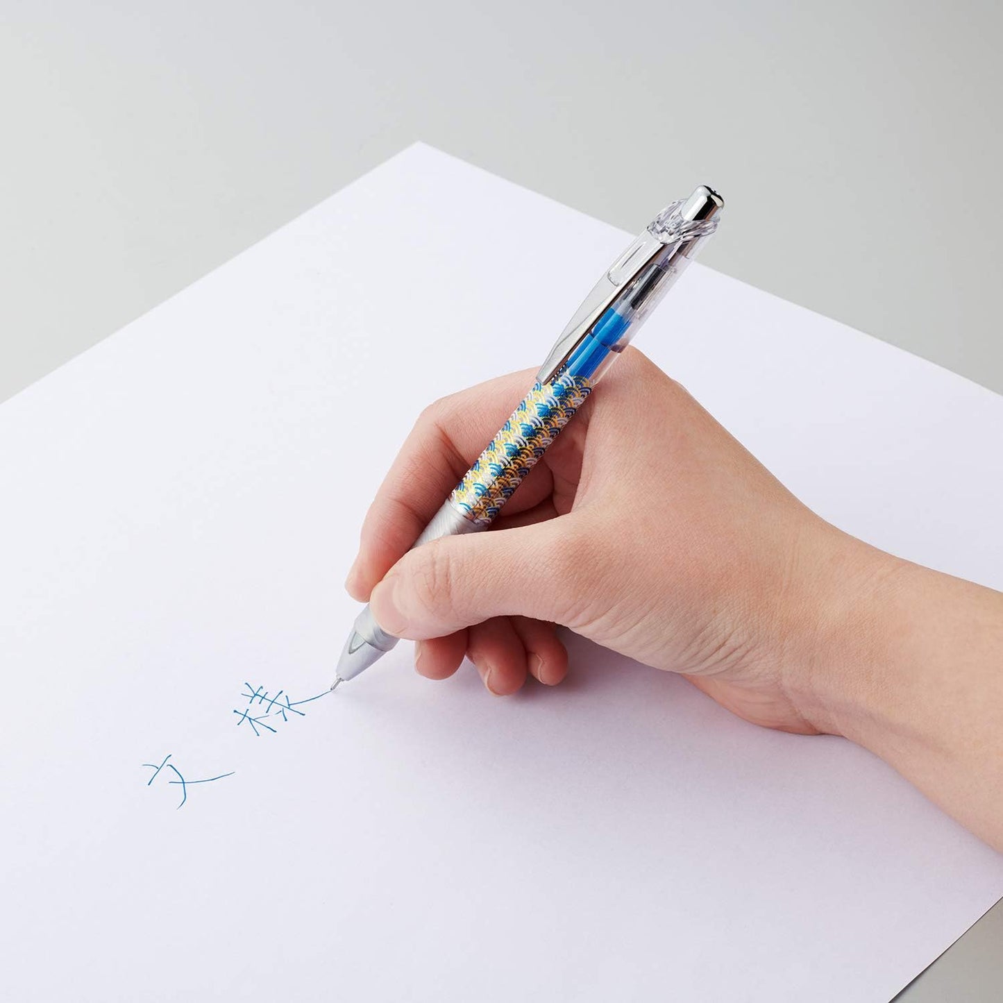 Pentel AMZ-BLN75TLJ12ST EnerGel Ink Ballpoint Pen, 0.02 inches (0.5 mm), Limited Japanese Pattern, 5 Types, Clear