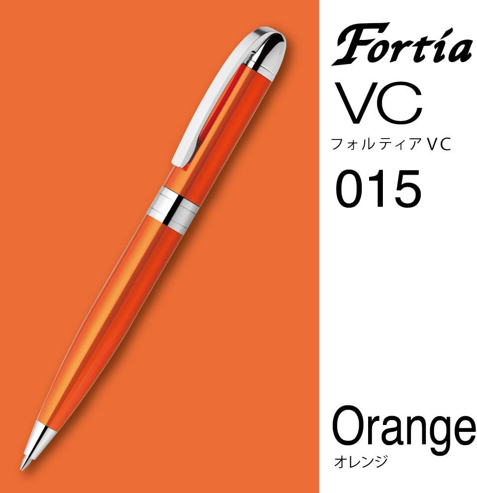 ZEBRA Oil Based Ink Ballpoint Pen, Fortia VC, Black Ink, Orange Body - BA93-OR