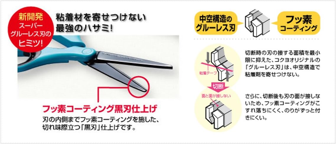 Kokuyo scissors sharpness subsequent aero fit SAXA super glue-less blade wave Hasa -PF260W