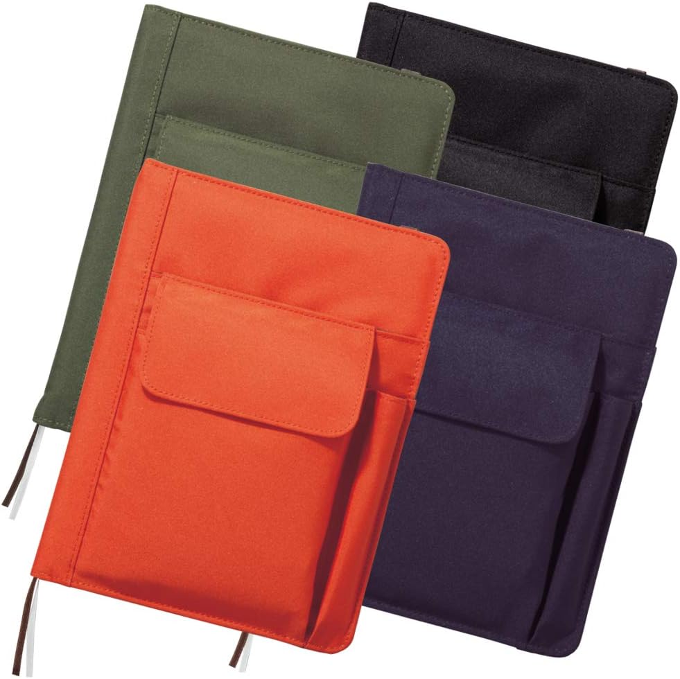 LIHIT LAB. Refillable Notebook with Cover, 7.2 x 9.6 x 1.5 inches, Navy (N-1647-11)