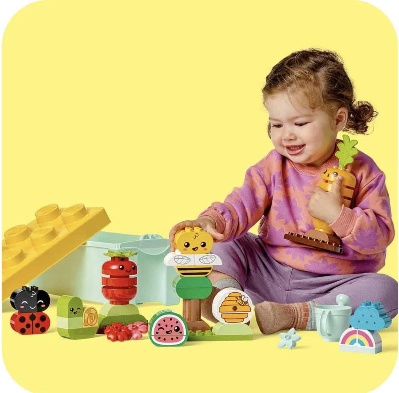 LEGO DUPLO My First Biotuintje, Educational Toy for Children from 1.5 Years Old, Ladybug, Bee and Vegetables and Fruit Accessories, Gift for Girls and Boys 10984