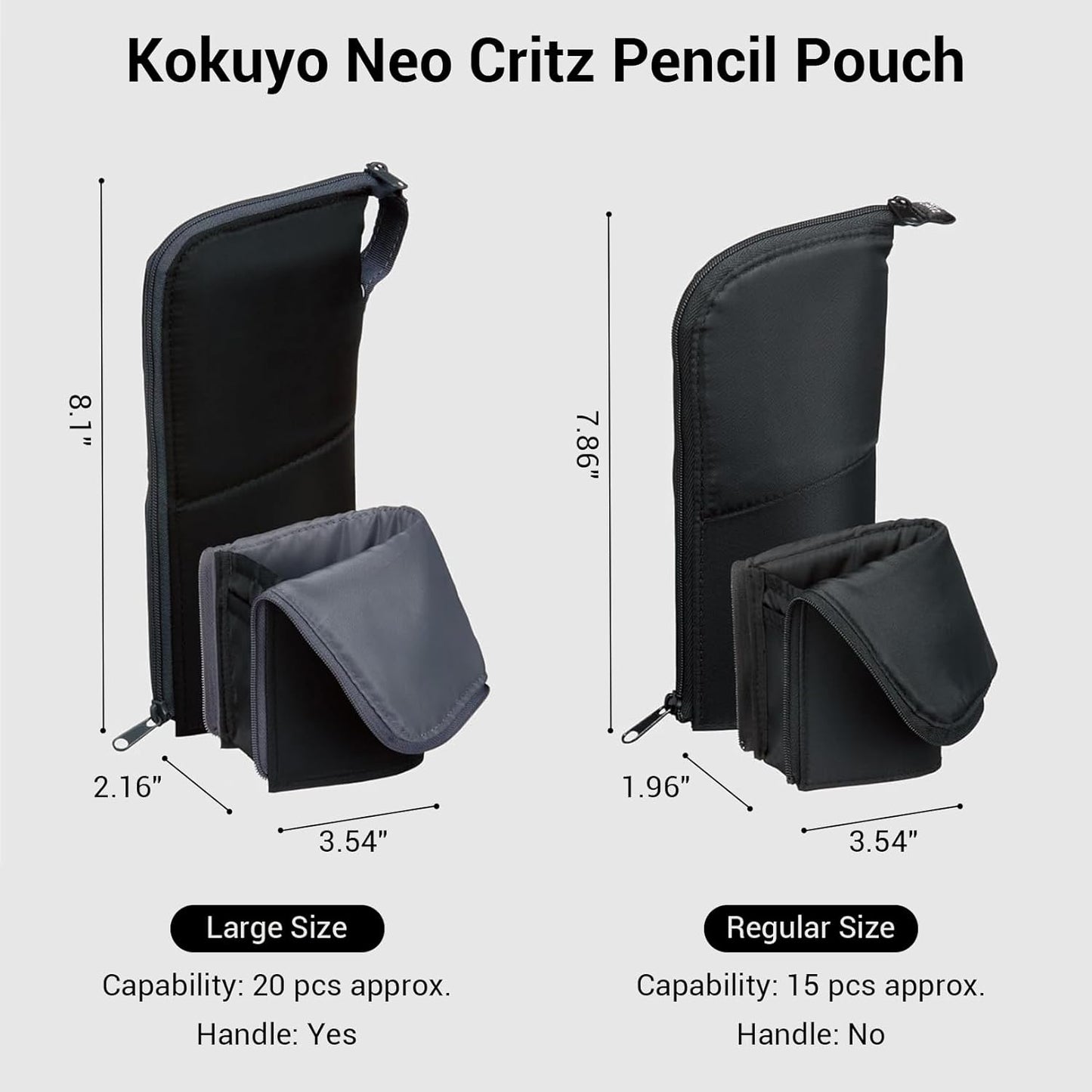KOKUYO Pencil Case Pouch, Neo Critz Standing Pen Pouch Bag, Foldable Stand up Pencil Holder Organizer, Small Portable Pencil Box for School Office Supplies, Pink x Brown, Regular Size (F-VBF180-4)