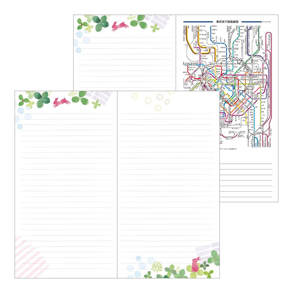 Midori Pocket Diary Notebook, 2024, Slim, Monthly Cat Pattern, Starts October (country time floral pattern)