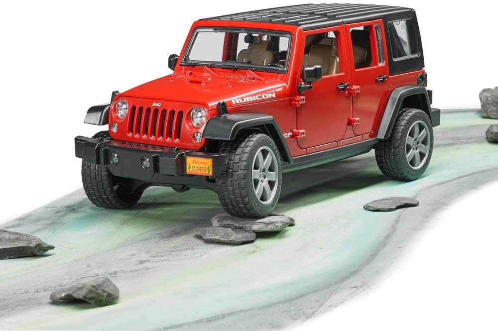 Bruder Toys - Recreational Realistic Jeep Wrangler Unlimited Rubicon with Openable Doors and Removeable Rear Seat (Color May Vary) - Ages 3+