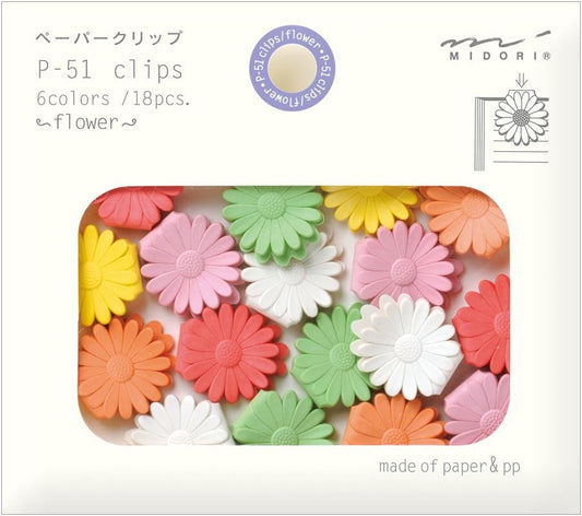 Midori Paper Clips, Flower, 18 Pieces (43317006)