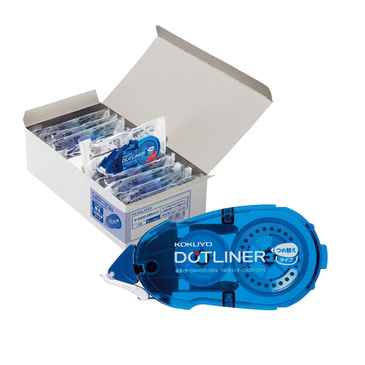 Kokuyo D400-08NX10 Adhesive Tape, Dot Liner, Refill, Strong Adhesive, 10 Pieces