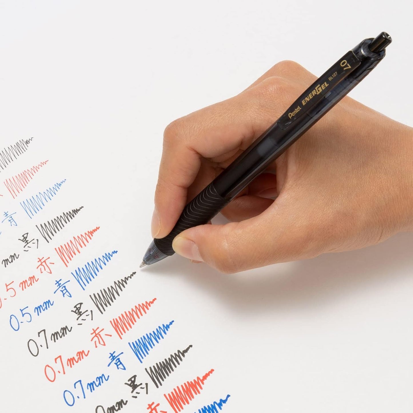 Pentel BL127-A EnerGel Ink Ballpoint Pen, S, 0.03 inches (0.7 mm), Black, 10 Pieces