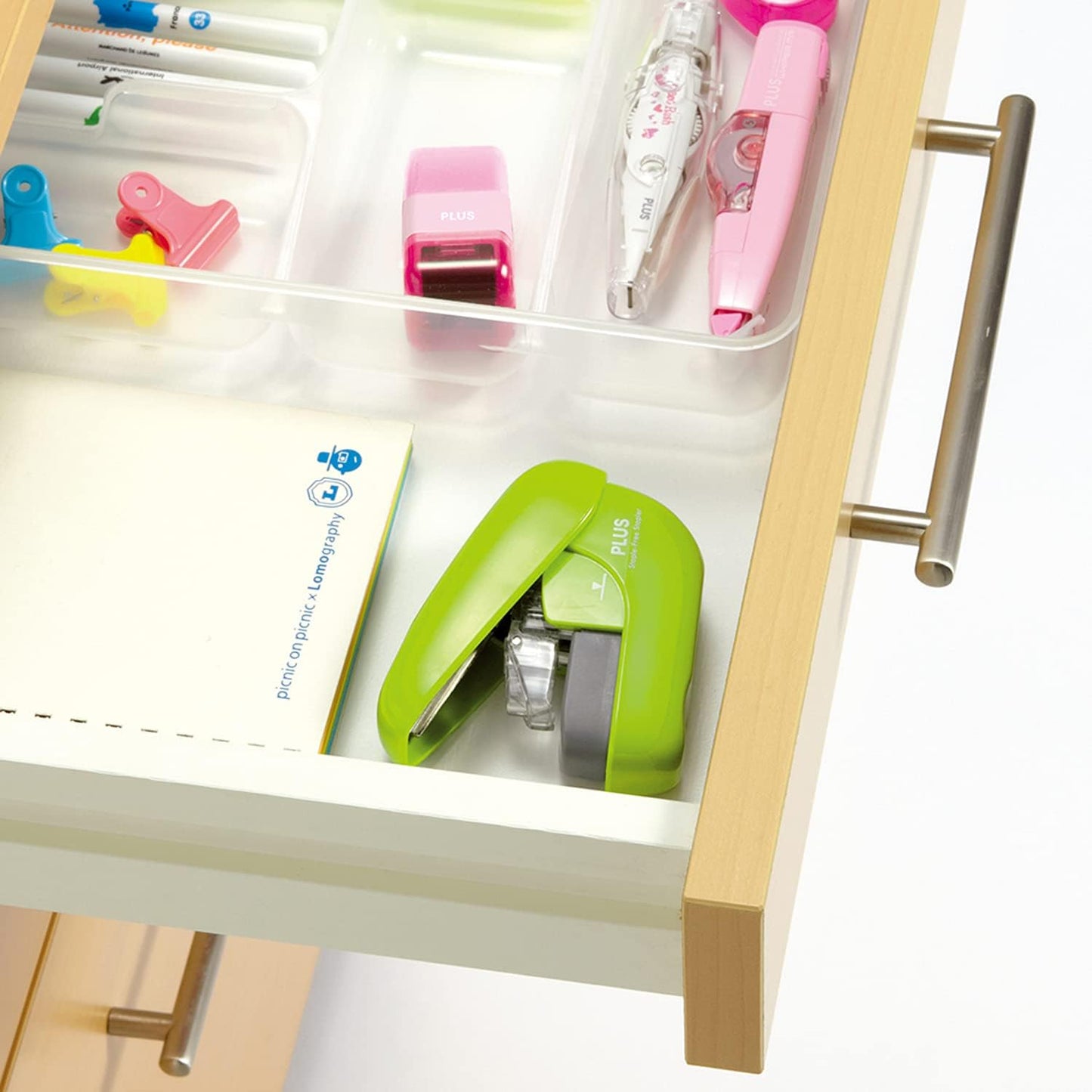 Plus SL-106NB 31-123 Needleless Stapler Paper Clinch Green