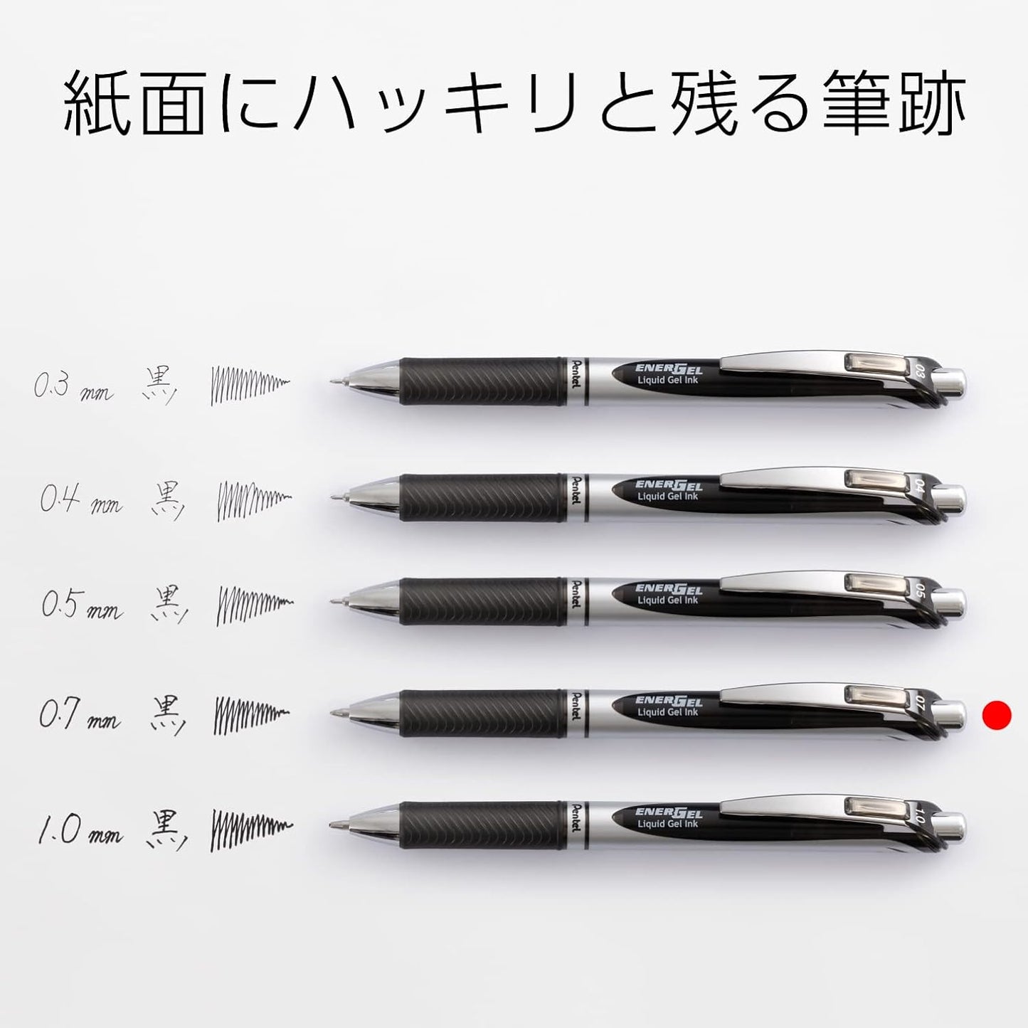 Pentel XBL77-A Retractable EnerGel Gel Ballpoint Pen, 0.7mm, Silver Axis, Black